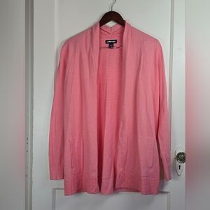 Land's End Pink Open Cardigan with Pockets M/T